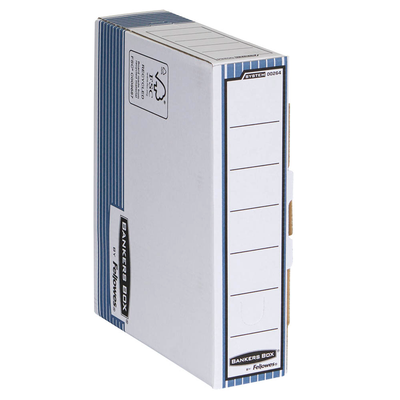 Bankers Box Archivboxen Bankers Box weiß/blau 8,0 x 26,5 x 32,7 cm, 10 St.
