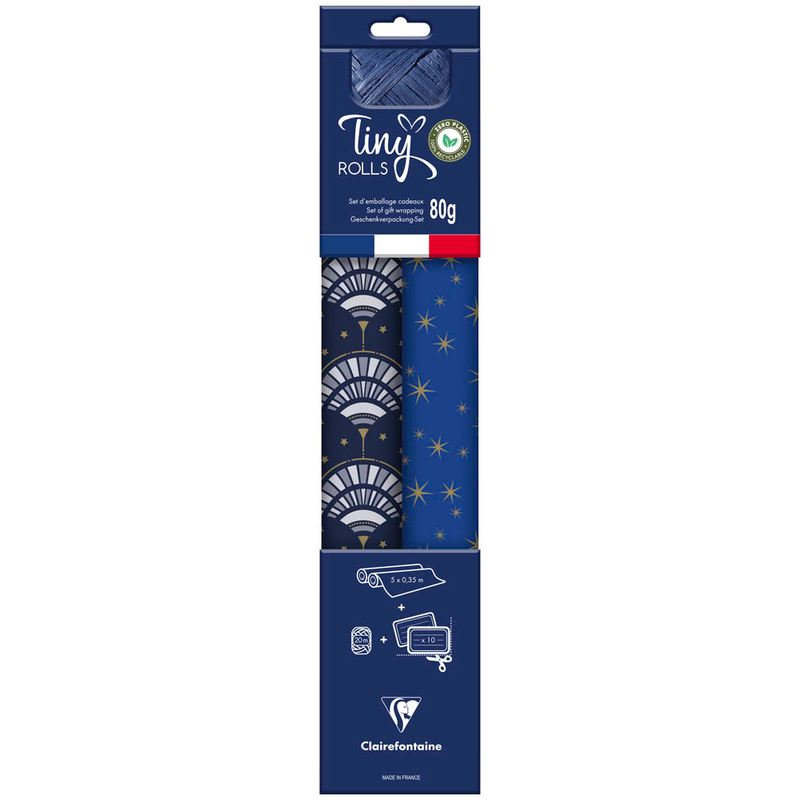Clairefontaine Geschenkpapier Set Tiny Rolls mehrfarbig, 5,0 m