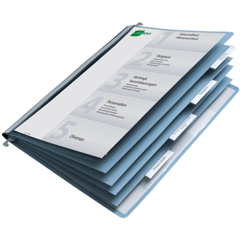 DURABLE Personalhefter Kunststoff blau DIN A4 5x kaufmännische Heftung, 1 St.