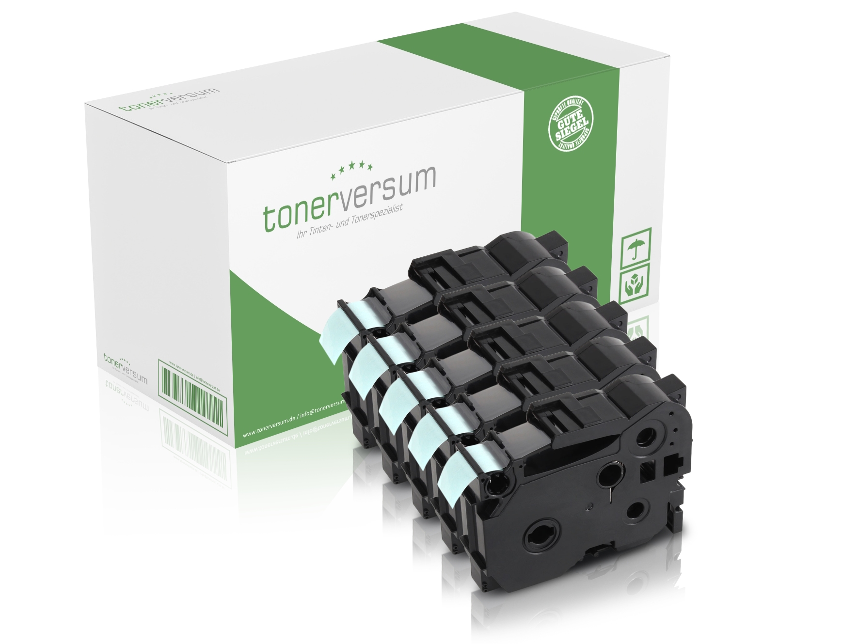 Alternativ zu Brother TZe-141 P-Touch Schriftband 18mm schwarz/transparent (5er Pack)