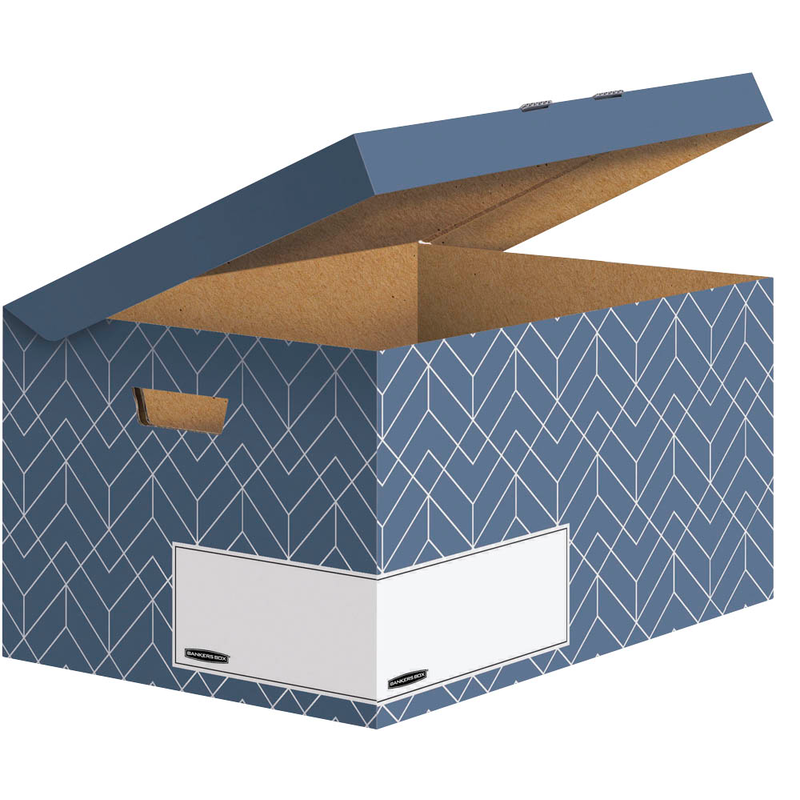 Bankers Box Archivboxen Bankers Box Décor Serie schieferblau/weiß 36,7 x 57,0 x 29,5 cm, 5 St.