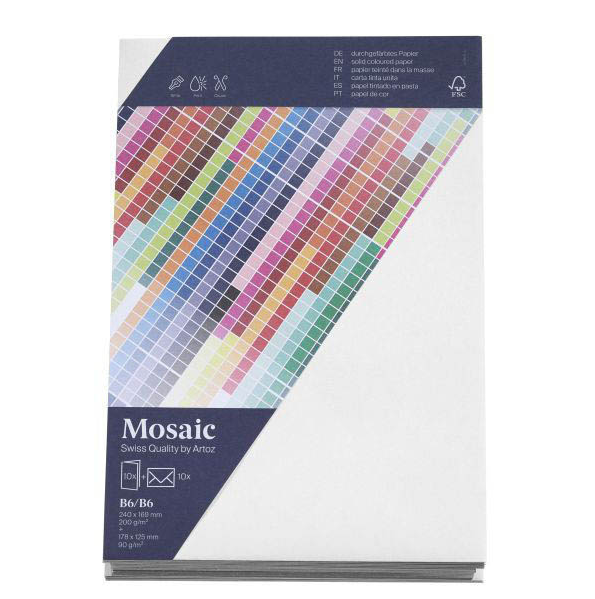 artoz Faltkarten mit Briefumschlägen Mosaic 943601-211 weiß DIN B6, 10 St.