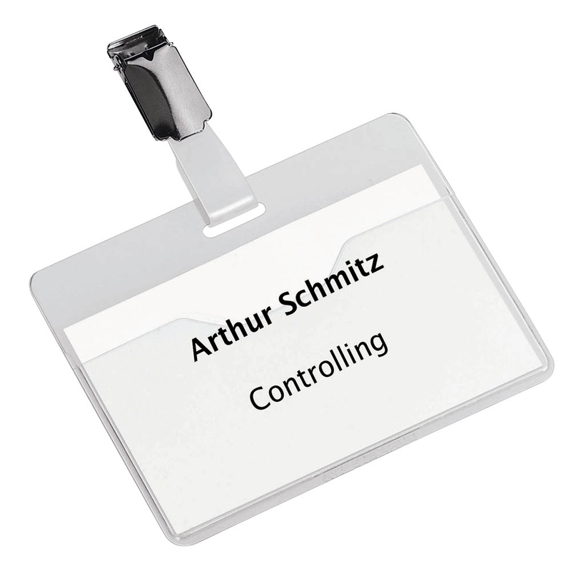 DURABLE Namensschilder mit Clip 9,0 x 6,0 cm, 25 St.