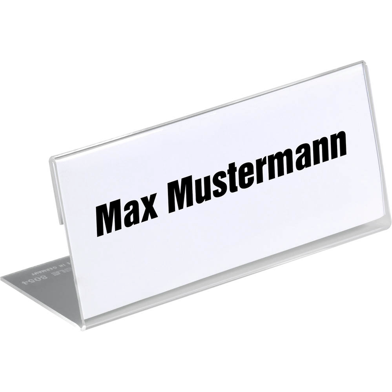 DURABLE Tischnamensschilder 8054-19 transparent 15,0 x 6,1 cm, 10 St.