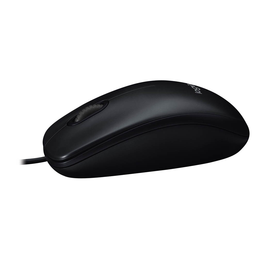 Logitech Maus B100 schwarz mit Scrollrad (Kabelgebunden 1,8 m)