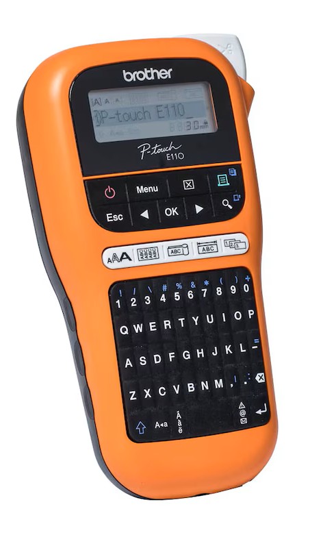 Brother P-touch E110VP Beschriftungsgerät schwarz, orange