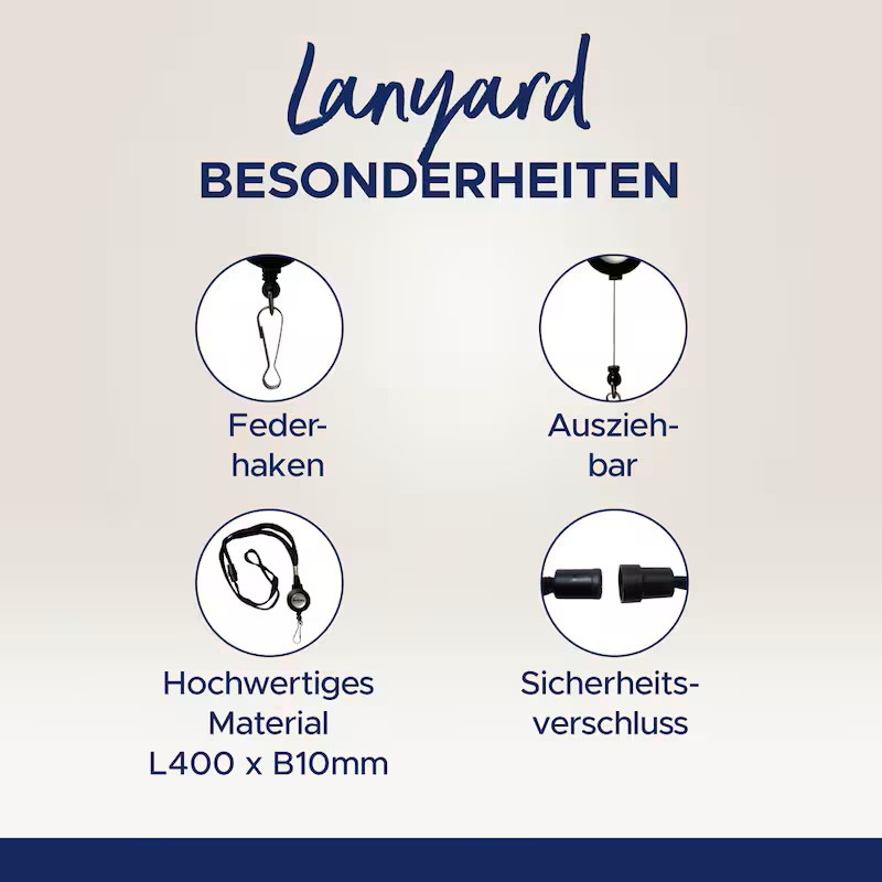 AVERY Zweckform Lanyards 4830, Federhaken, schwarz, 10 St.