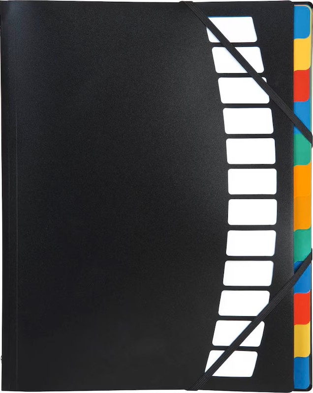 BRUNNEN Ordnungsmappe 12 Fächer schwarz, 1 St.