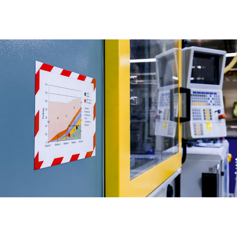 DURABLE Magnetrahmen DURAFRAME® MAGNETIC SECURITY A4 rot A4, 5 St.