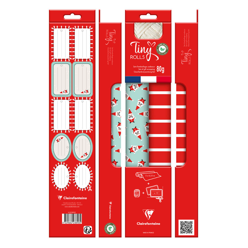 Clairefontaine Geschenkpapier Set Tiny Rolls mehrfarbig, 5,0 m