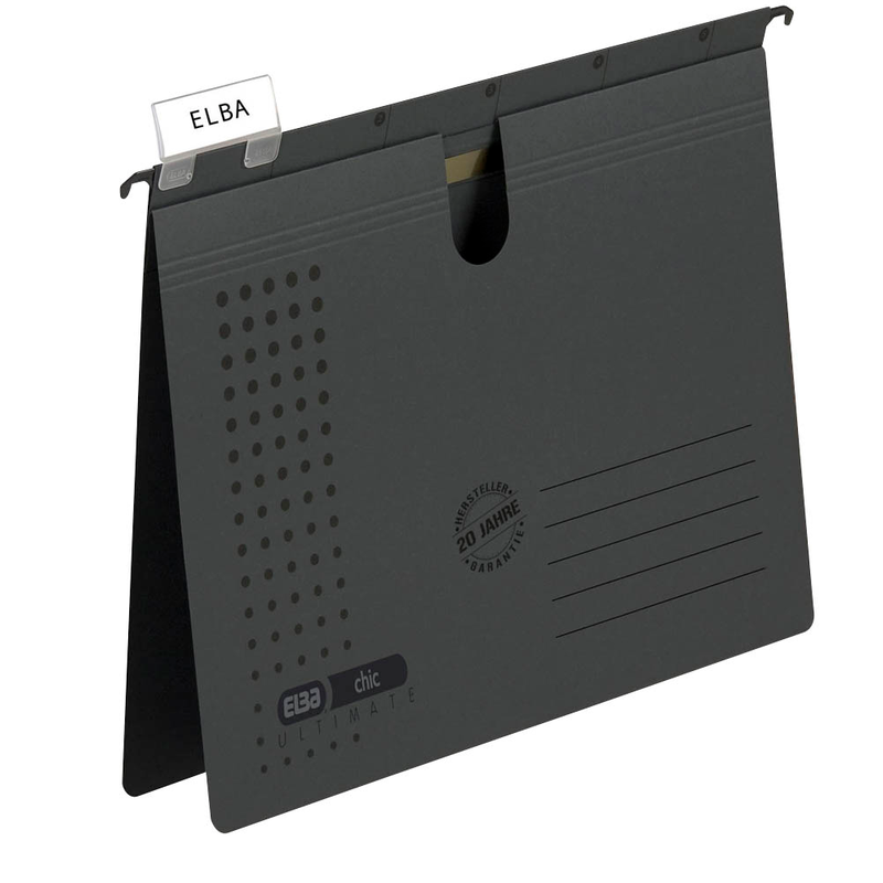 ELBA Hängehefter chic ULTIMATE Karton anthrazit DIN A4 1x kaufmännische Heftung, 5 St.
