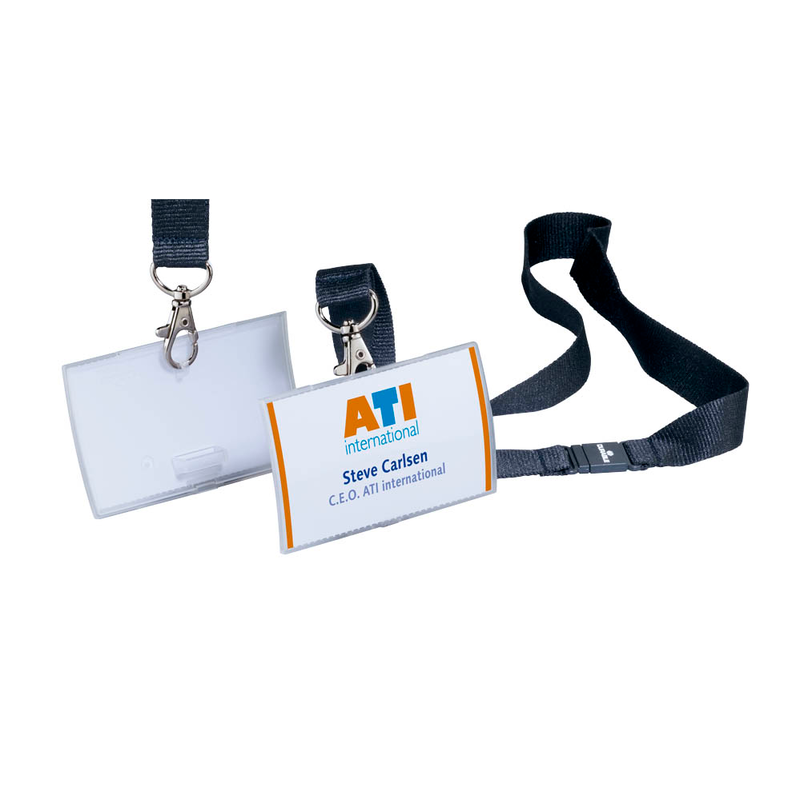 DURABLE Click Fold Namensschilder mit Textilband 9,0 x 5,4 cm, 10 St.