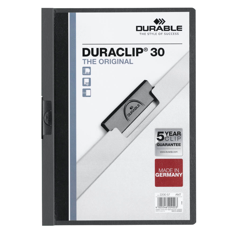 DURABLE Klemmhefter DURACLIP anthrazit, 25 St.