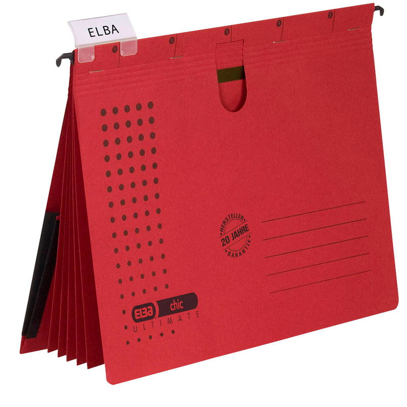 ELBA Personalhefter chic ULTIMATE Karton rot DIN A4 5x kaufmännische Heftung, 5 St.