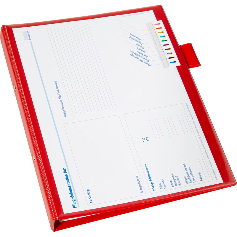 BOI Click-Plus Ambulant Patienten-Dokumentationsmappe 2-Ringe rot 3,5 cm DIN A4, 1 St.