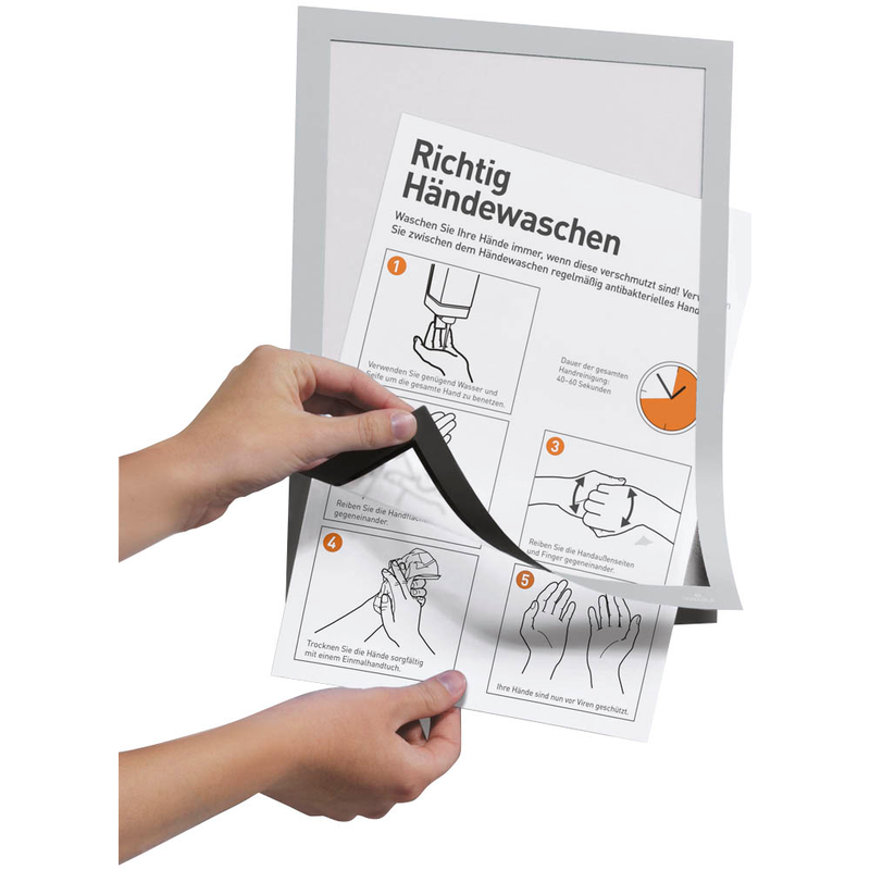 DURABLE Magnetrahmen DURAFRAME® MAGNETIC NOTE silber A4, 1 St.