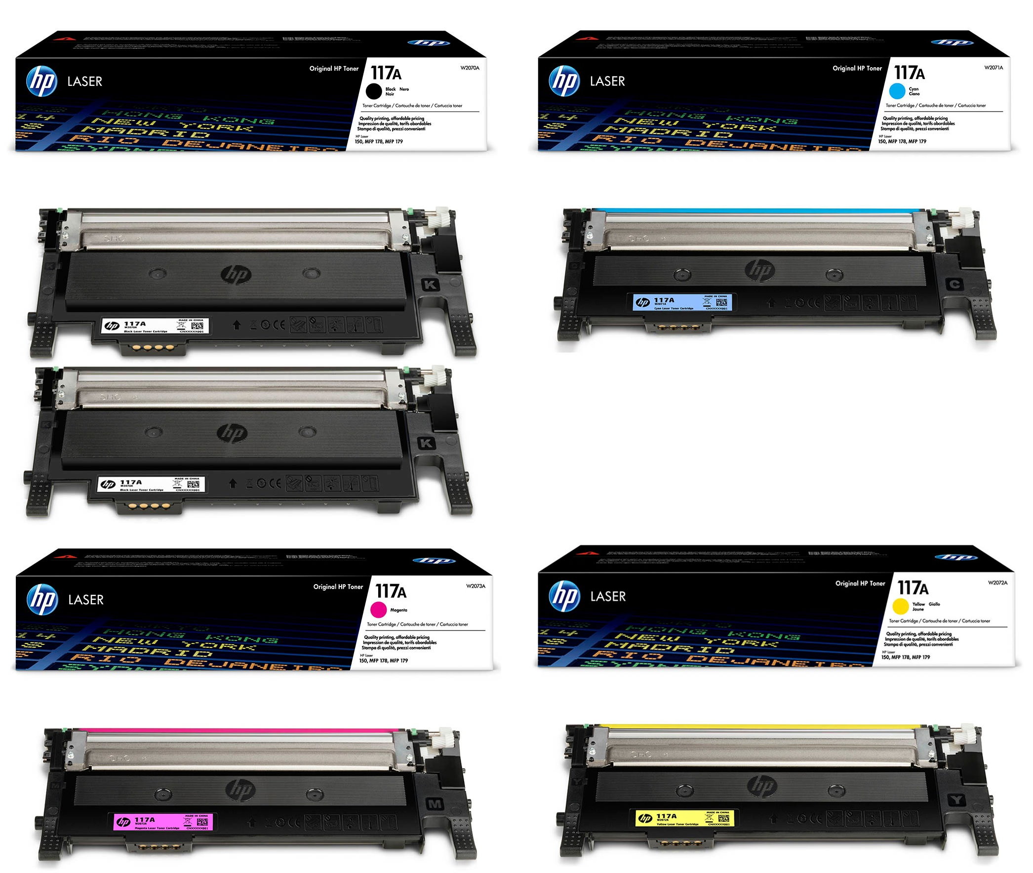 HP W2070A W2071A W2072A W2073A / 117A Toner Multipack CMYK (5er Set)