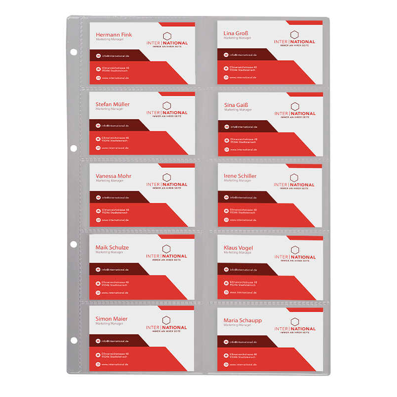 EICHNER Visitenkartenhüllen DIN A4 DIN A4 transparent glatt, 10 St.