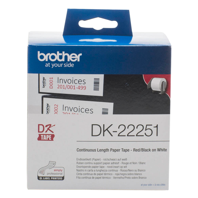 Brother Endlospapierrolle für Etikettendrucker DK22251 weiß, 62,0 mm, 1 x 1 Etiketten