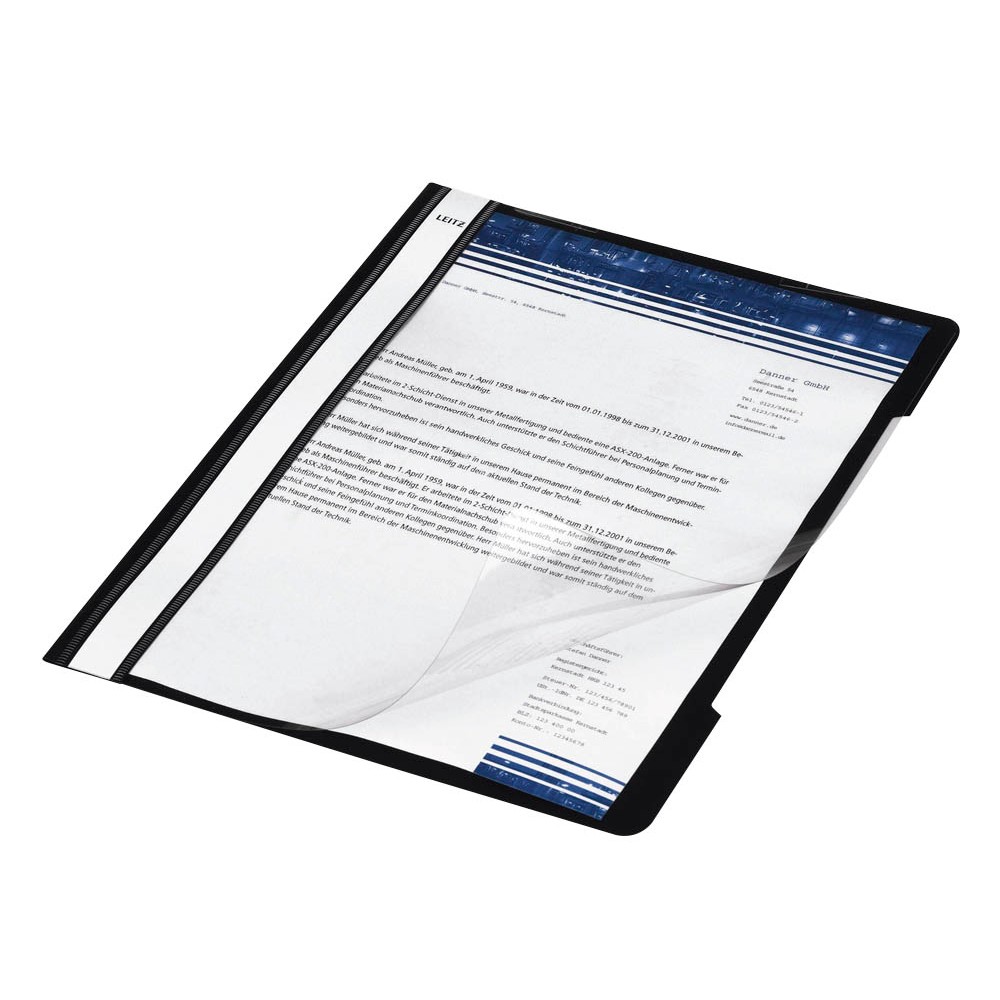 Leitz Schnellhefter 4191 schwarz Einsteckstreifen DIN-A4 (25er Pack)