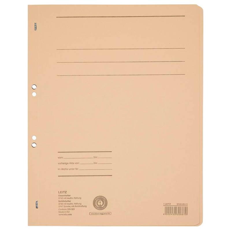 LEITZ Ösenhefter 3742 Karton chamois DIN A4, 50 St.