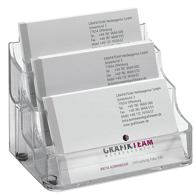 SIGEL Visitenkartenhalter glasklar, für pro Fach bis zu 70 Visitenkarten
