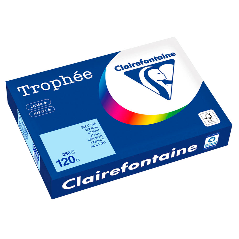 Clairefontaine Kopierpapier Trophée eisblau DIN A4 120 g/qm 250 Blatt