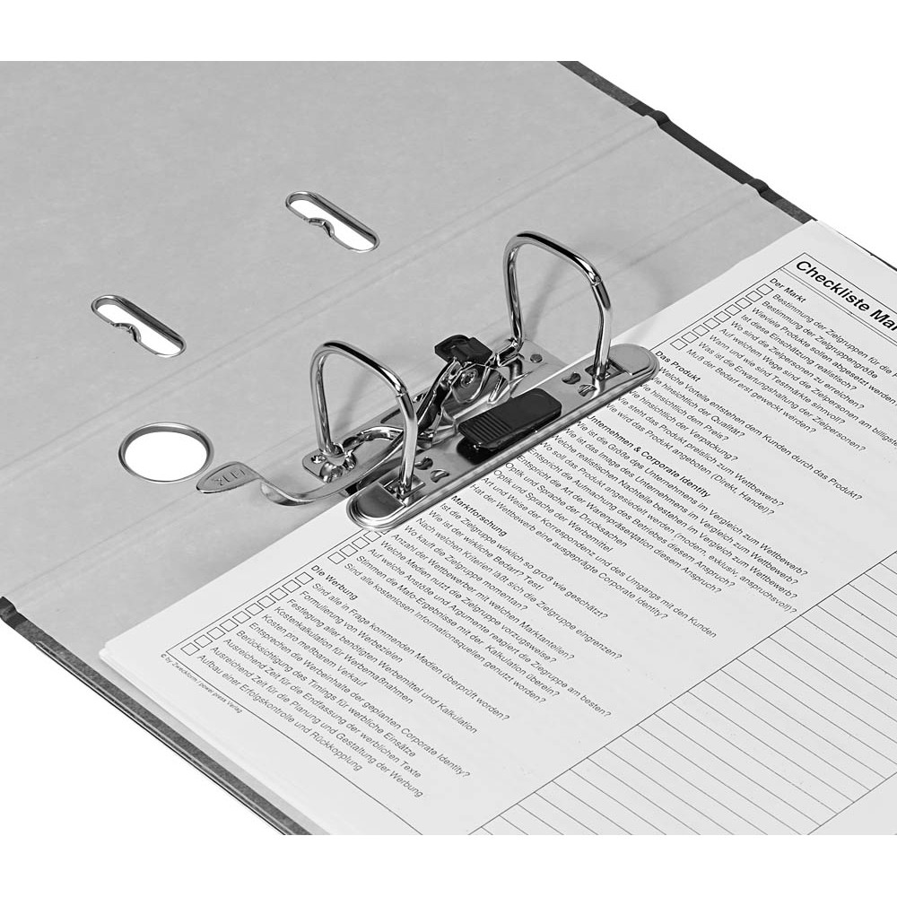 dots Ordner DIN A4 (5,0cm schmal) Wolkenmarmor schwarz Rückenschild einsteckbar