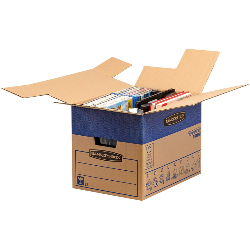 Bankers Box Umzugskartons SmoothMove FastFold 42,9 x 32,7 x 31,0 cm, 5 St.
