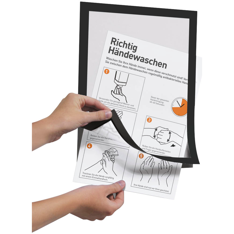 DURABLE Magnetrahmen DURAFRAME® MAGNETIC A4 schwarz A4, 5 St.
