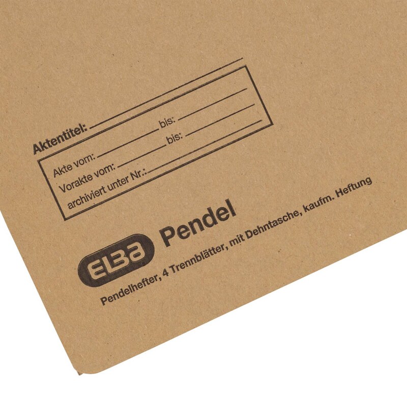 ELBA Pendelhefter Karton naturbraun DIN A4 4x kaufmännische Heftung, 1 St.
