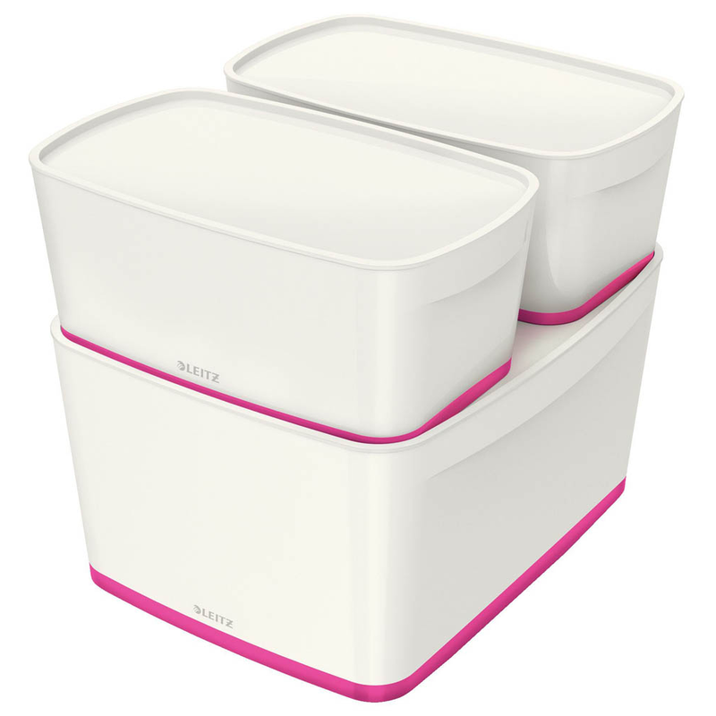 LEITZ MyBox Aufbewahrungsbox 5,0 l perlweiß/pink 31,8 x 19,1 x 12,8 cm, 1 St.