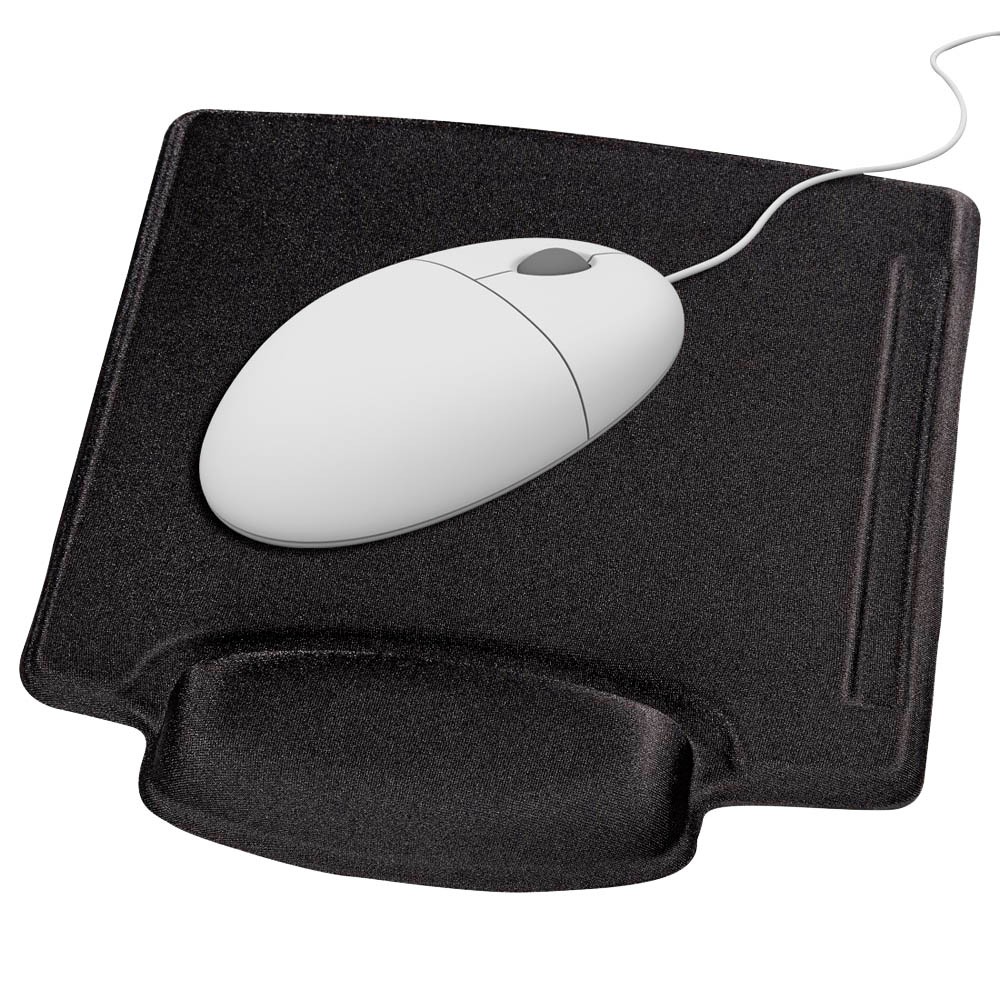 Hama Mousepad mit Handgelenkauflage rutschfest Schwarz (23 x 22 cm)