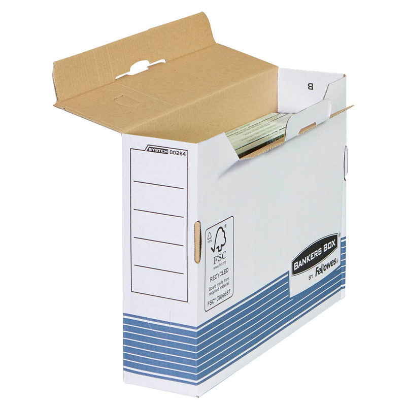 Bankers Box Archivboxen Bankers Box weiß/blau 8,0 x 26,5 x 32,7 cm, 10 St.