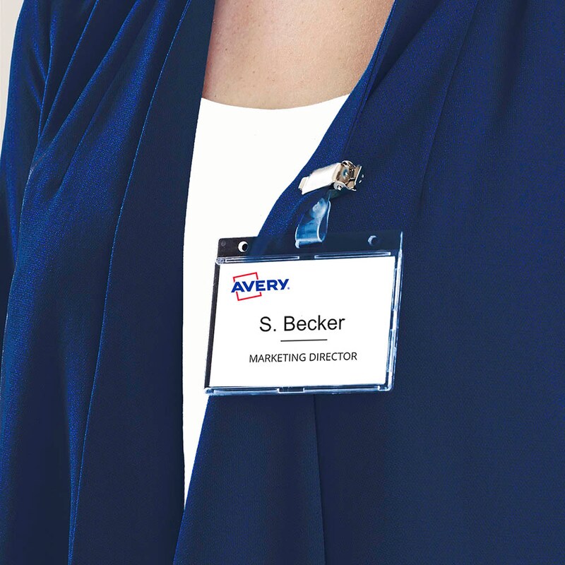 AVERY Zweckform Namensschilder mit Clip 9,0 x 6,0 cm, 1 Set