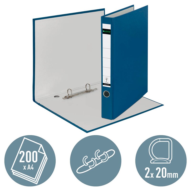 LEITZ 1014 Ringbuch 2-Ringe blau 3,5 cm DIN A4, 1 St.