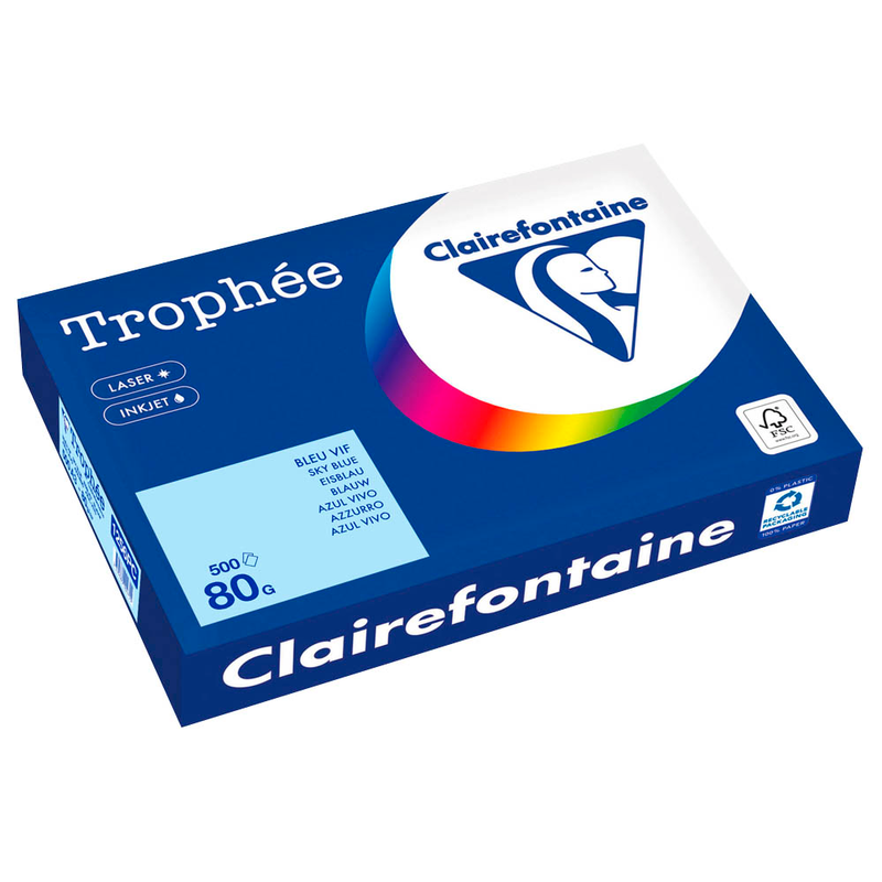 Clairefontaine Kopierpapier Trophée eisblau DIN A3 80 g/qm 500 Blatt