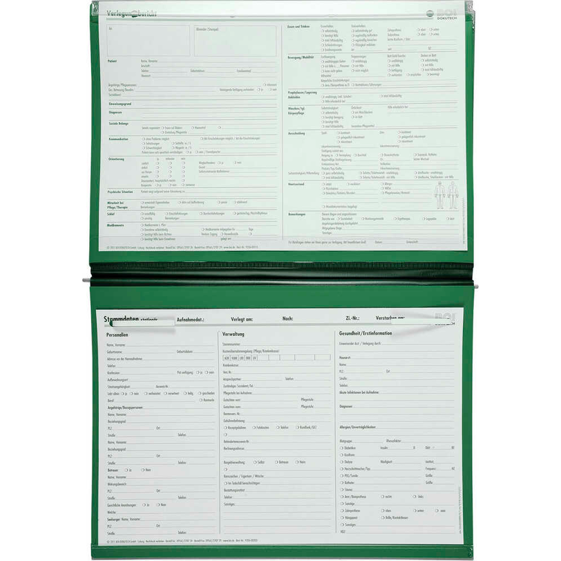 BOI Planettentaschen Kunststoff grün DIN A4 3x Lang-Außenheftung (Sondermaß von 27,5 cm), 10 St.