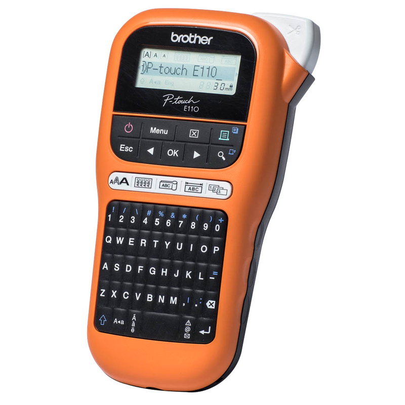 Brother P-touch E110VP Beschriftungsgerät schwarz, orange