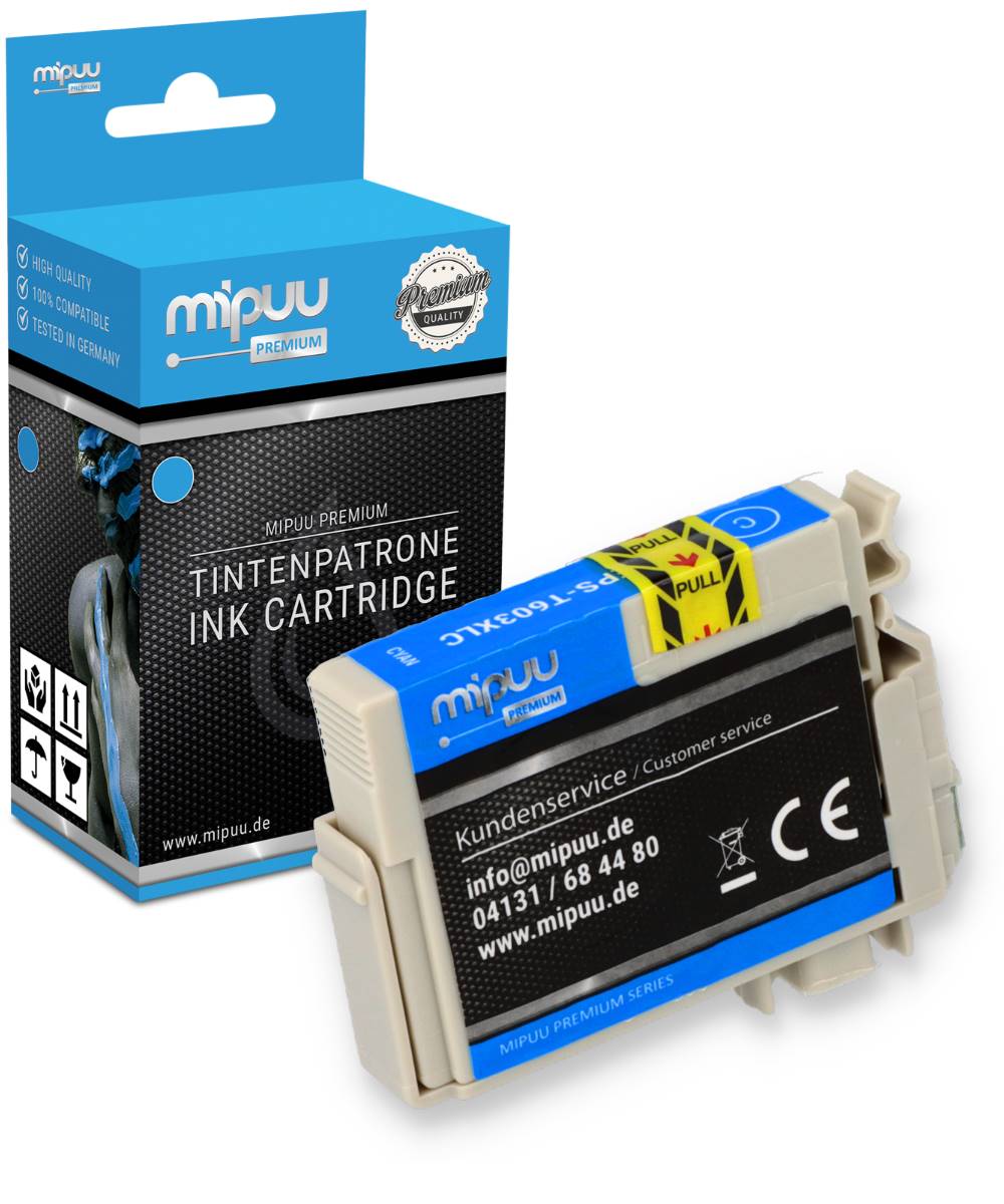 Mipuu Tinte ersetzt Epson 603 XL / C13T03A24010 Cyan