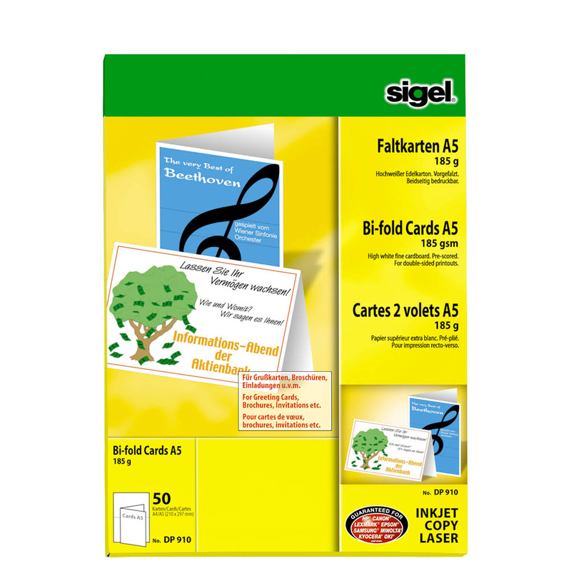 SIGEL Faltkarten weiß DP910 weiß DIN A5, 50 St.