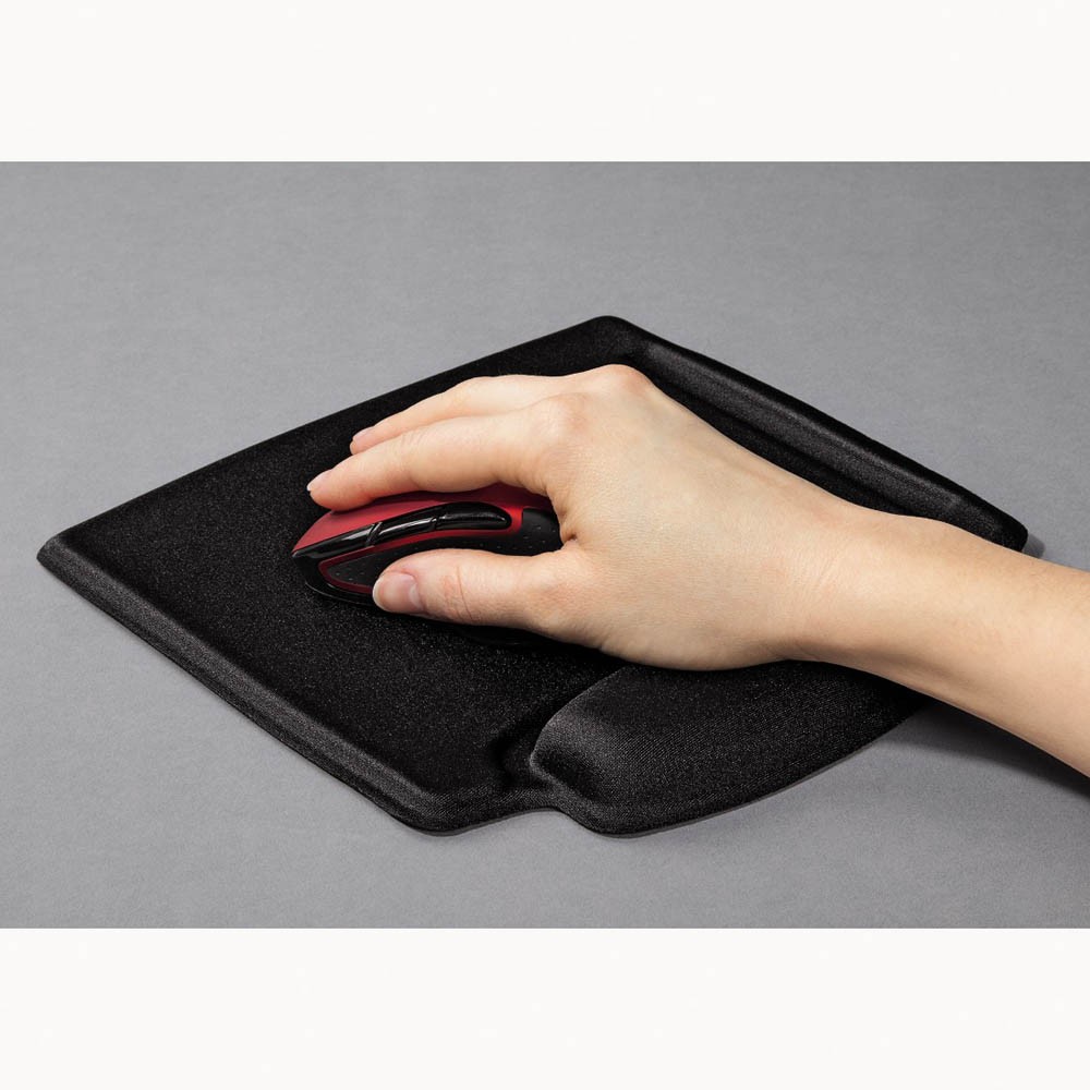 Hama Mousepad mit Handgelenkauflage rutschfest Schwarz (23 x 22 cm)