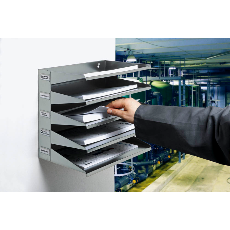 DURABLE Sortierstation grau mit 5 Fächern