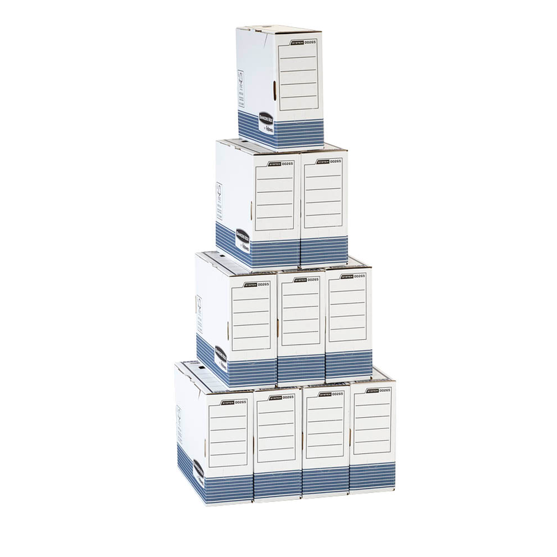 Bankers Box Archivboxen Bankers Box weiß/blau 10,8 x 26,5 x 32,7 cm, 10 St.