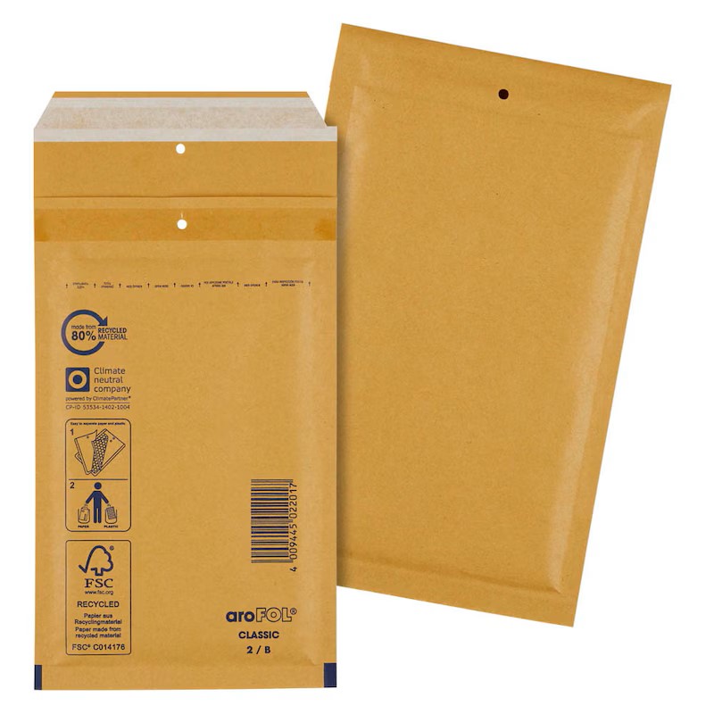 aroFOL® CLASSIC Luftpolstertaschen 2/B braun für DIN A6, 200 St.