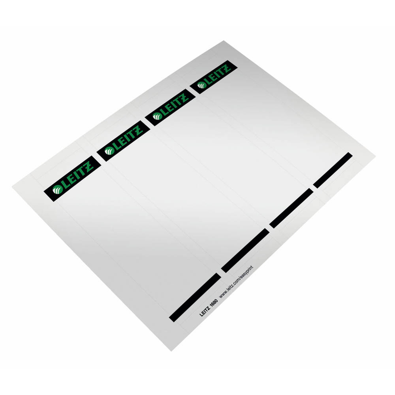 LEITZ Einsteck-Rückenschilder 1680 grau für 8,0 cm Rückenbreite, 100 St.