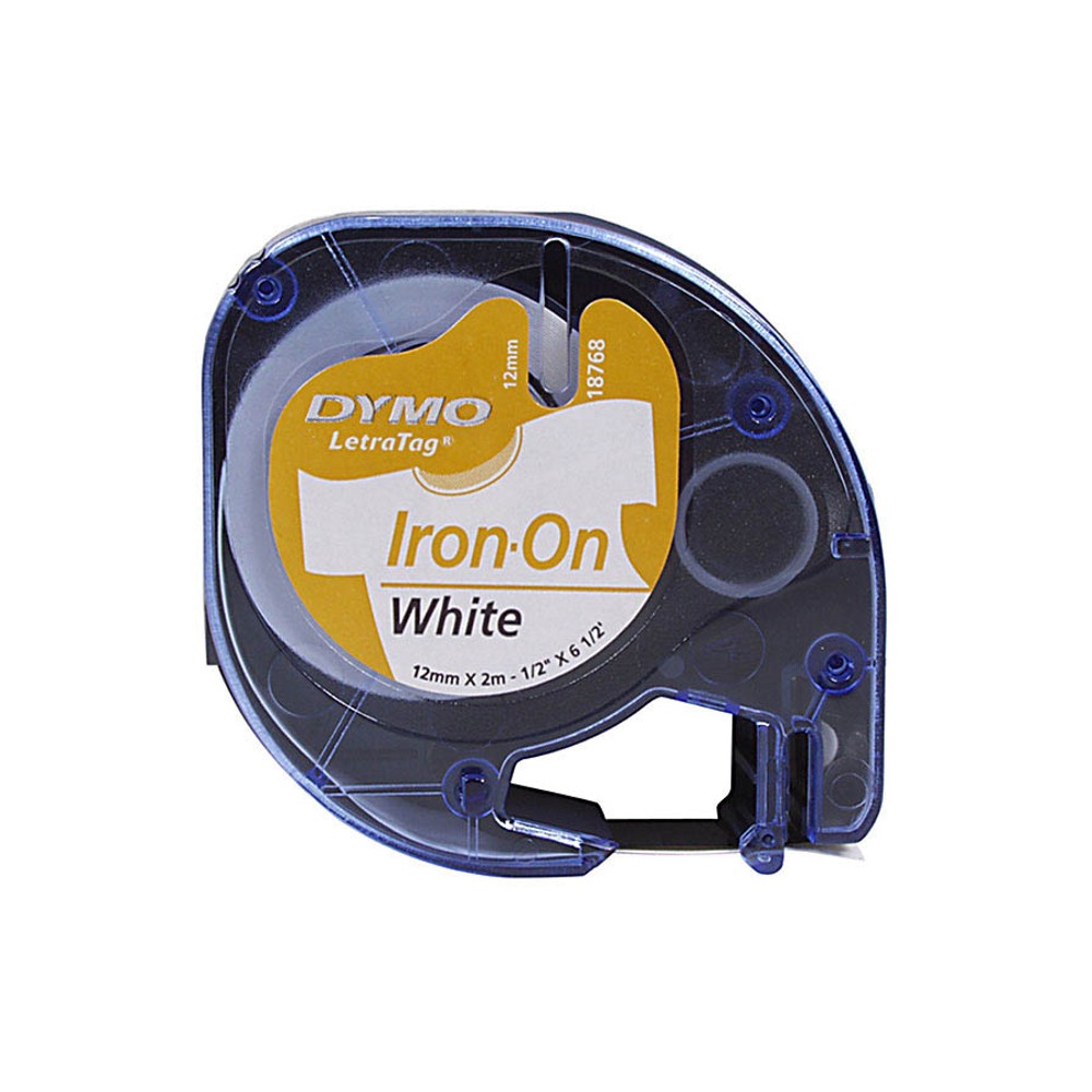 Dymo LetraTag Textil-Schriftband 18768 geeignet für LT-100H / LT-100T (Schwarz auf Weiß)