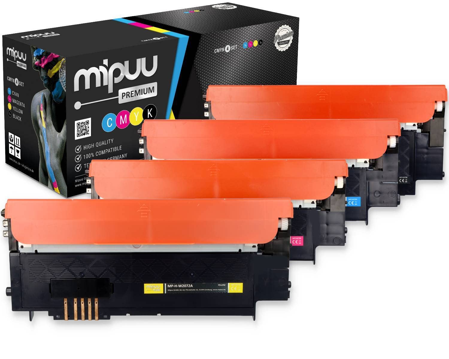 Mipuu Toner ersetzt HP W2070A W2071A W2072A W2073A / 117A Multipack CMYK (4er Set)