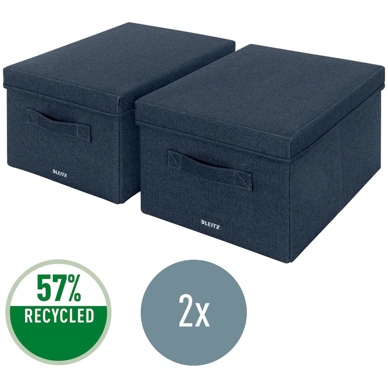 LEITZ Aufbewahrungsboxen grau 28,5 x 38,0 x 20,3 cm, 2 St.