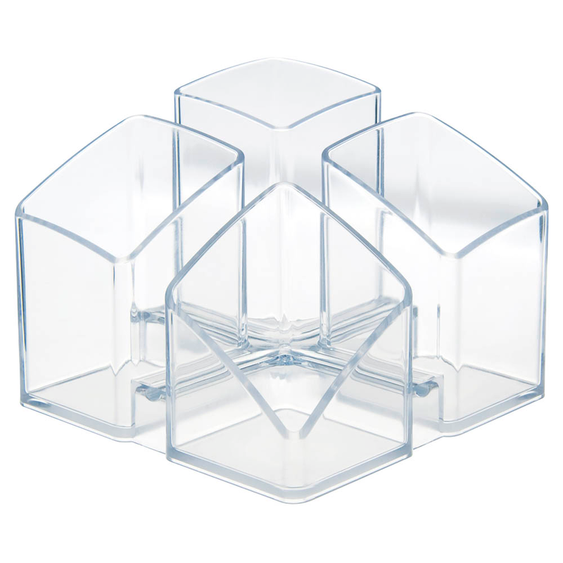 HAN Stiftehalter SCALA transparent Polystyrol 4 Fächer 12,5 x 12,5 x 10,0 cm